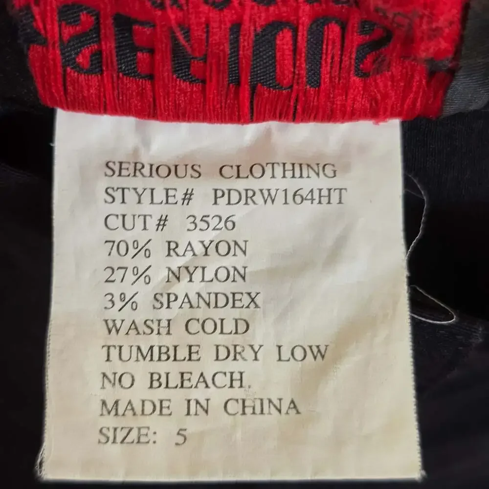 Serious Clothing Los Angeles Rare Y2K Gothic Punk Rave Capris Size 5